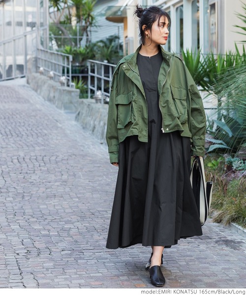 coca（coca）（コカ）の「スキッパーボリュームワンピ（シャツワンピース・レディース・ホワイト/ブラック・SHORT/LONG）」の16枚目の写真