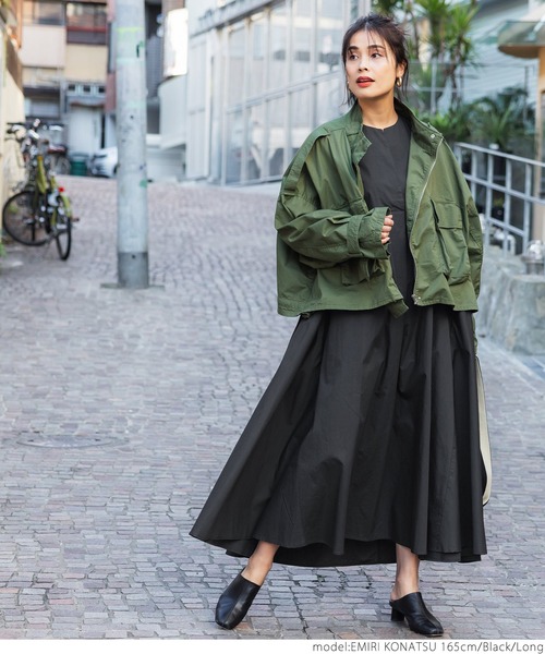 coca（coca）（コカ）の「スキッパーボリュームワンピ（シャツワンピース・レディース・ホワイト/ブラック・SHORT/LONG）」の17枚目の写真