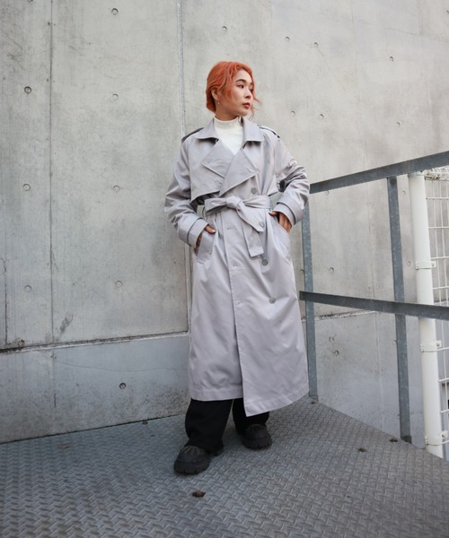 FIG&VIPER（フィグアンドバイパー）の「BASICラグラントレンチコート（トレンチコート・レディース・ベージュ/グレー・FREE）」の22枚目の写真