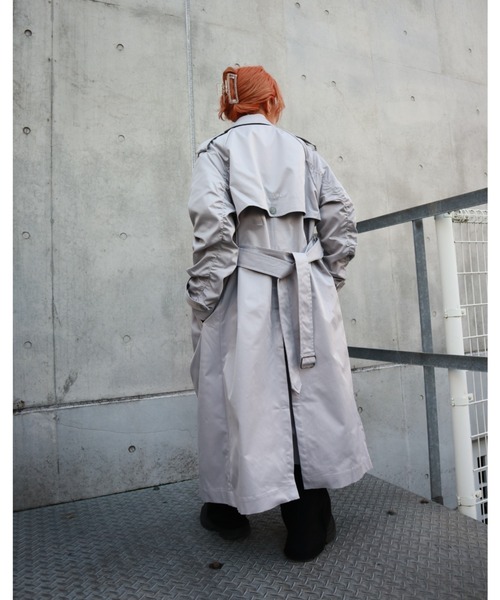 FIG&VIPER（フィグアンドバイパー）の「BASICラグラントレンチコート（トレンチコート・レディース・ベージュ/グレー・FREE）」の9枚目の写真