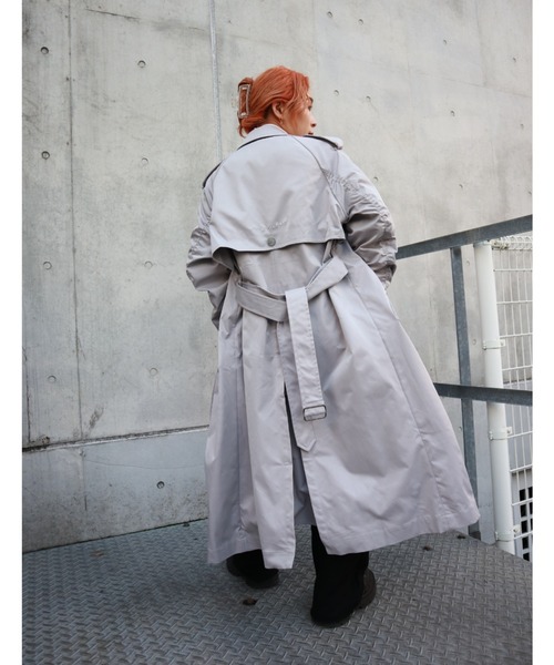 FIG&VIPER（フィグアンドバイパー）の「BASICラグラントレンチコート（トレンチコート・レディース・ベージュ/グレー・FREE）」の4枚目の写真