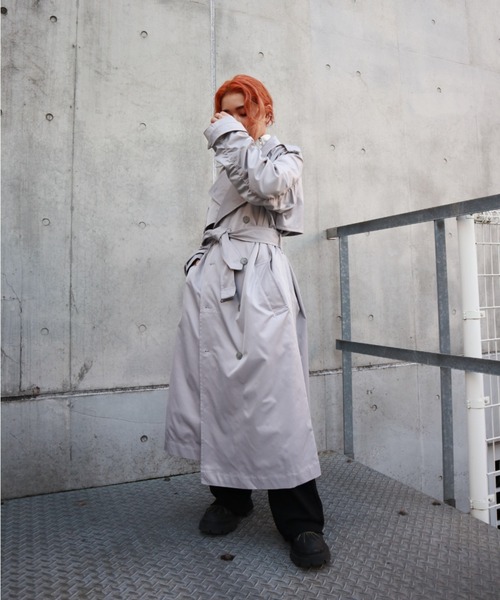 FIG&VIPER（フィグアンドバイパー）の「BASICラグラントレンチコート（トレンチコート・レディース・ベージュ/グレー・FREE）」の21枚目の写真