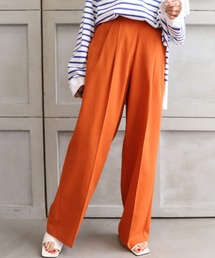 moment+ | *New Arrival*コットンリネン ツータックセミワイドカラーパンツ(その他パンツ)