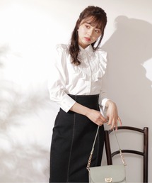 PROPORTION BODY DRESSING | 【美人百花4月号掲載商品】シャンブレーラッフルブラウス / 1212110306(シャツ/ブラウス)