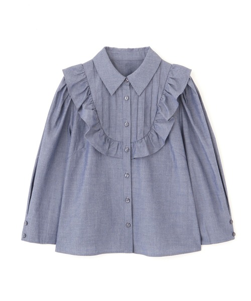 PROPORTION BODY DRESSING（プロポーションボディドレッシング）の「【美人百花4月号掲載商品】シャンブレーラッフルブラウス / 1212110306（シャツ/ブラウス・レディース・ホワイト/ネイビー・SMALL/MEDIUM）」の14枚目の写真