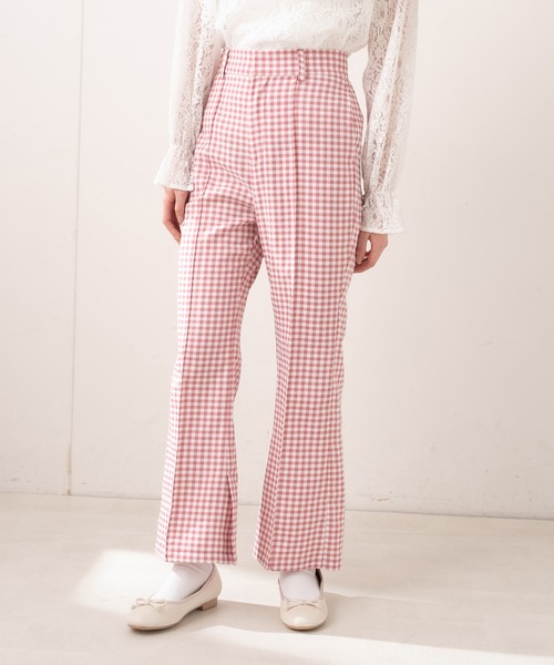 OLIVE des OLIVE（オリーブデオリーブ）の「【WEB限定】スラックスフレアパンツ（スラックス・レディース・ブラック/グレー/オフホワイト/ピンク・FREE）」の4枚目の写真