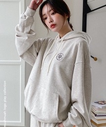 A'GEM/9 × .kom『muah muah/ムーアムーア』CIRCLE LOGO MUAH OVERFIT HOODIE/サークルロゴ オーバーサイズプルオーバーパーカー