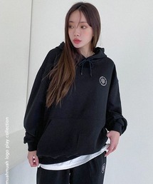 A'GEM/9 × .kom『muah muah/ムーアムーア』CIRCLE LOGO MUAH OVERFIT HOODIE/サークルロゴ オーバーサイズプルオーバーパーカー