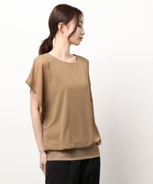 RANAN(ラナン)の「シフォン使いふんわり袖シアープルオーバー(Tシャツ/カットソー・レディース・ライトグレー/ブラック/モカ/ピンクベージュ/ネイビー/カーキブラウン/ダークブルー/オフホワイト・LL/M/L)」の17枚目の写真