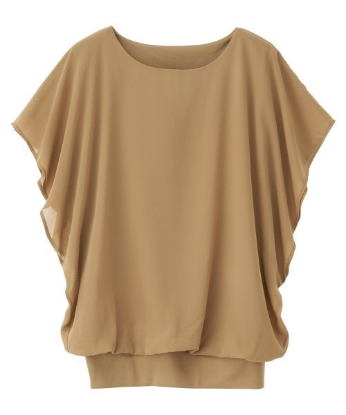 RANAN(ラナン)の「シフォン使いふんわり袖シアープルオーバー(Tシャツ/カットソー・レディース・ライトグレー/ブラック/モカ/ピンクベージュ/ネイビー/カーキブラウン/ダークブルー/オフホワイト・LL/M/L)」の11枚目の写真