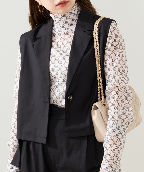 Chico（チコ）の「ショート丈袖取り外しテーラードジャケット（テーラードジャケット・レディース・グレー/アイボリー/ブラック/ピンク・FREE）」の2枚目の写真