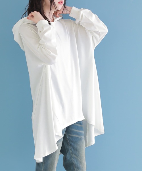 n'OrLABEL（ノアールレーベル）の「【廃盤】『フレアシルエットパーカー』（パーカー・レディース・ブラック/パープル/オフホワイト/モカ・FREE）」の2枚目の写真