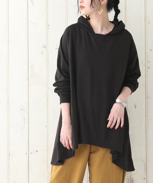 n'OrLABEL（ノアールレーベル）の「【廃盤】『フレアシルエットパーカー』（パーカー・レディース・ブラック/パープル/オフホワイト/モカ・FREE）」の3枚目の写真