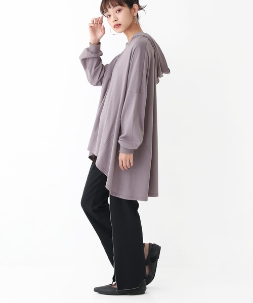 n'OrLABEL（ノアールレーベル）の「【廃盤】『フレアシルエットパーカー』（パーカー・レディース・ブラック/パープル/オフホワイト/モカ・FREE）」の10枚目の写真