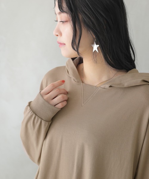 n'OrLABEL（ノアールレーベル）の「【廃盤】『フレアシルエットパーカー』（パーカー・レディース・ブラック/パープル/オフホワイト/モカ・FREE）」の12枚目の写真