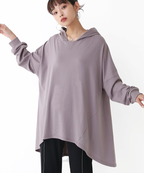 n'OrLABEL（ノアールレーベル）の「【廃盤】『フレアシルエットパーカー』（パーカー・レディース・ブラック/パープル/オフホワイト/モカ・FREE）」の7枚目の写真