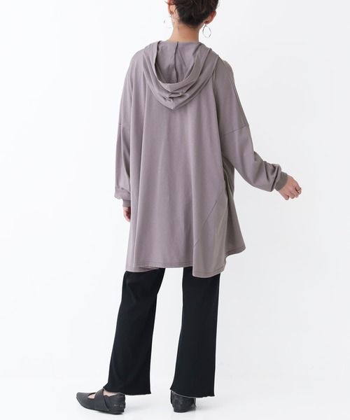 n'OrLABEL（ノアールレーベル）の「【廃盤】『フレアシルエットパーカー』（パーカー・レディース・ブラック/パープル/オフホワイト/モカ・FREE）」の8枚目の写真