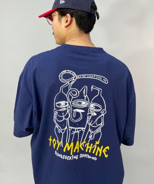 TOY　MACHINE（トイ　マシーン）の「【ムラサキスポーツ別注】TOY MACHINE/トイマシーン ビッグシルエット バックプリントTシャツ MTMSCST4（Tシャツ/カットソー・メンズ・ネイビー/ブラック/ホワイト・L/M/XL）」の5枚目の写真