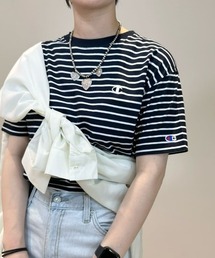 Champion(チャンピオン)ボーダーワンポイントTシャツ