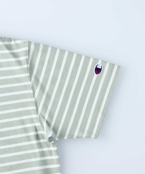 Champion(チャンピオン)の「Champion(チャンピオン)ボーダーワンポイントTシャツ(Tシャツ/カットソー・レディース・グリーン/ホワイト×ネイビー/ネイビー×ホワイト・M/L)」の13枚目の写真