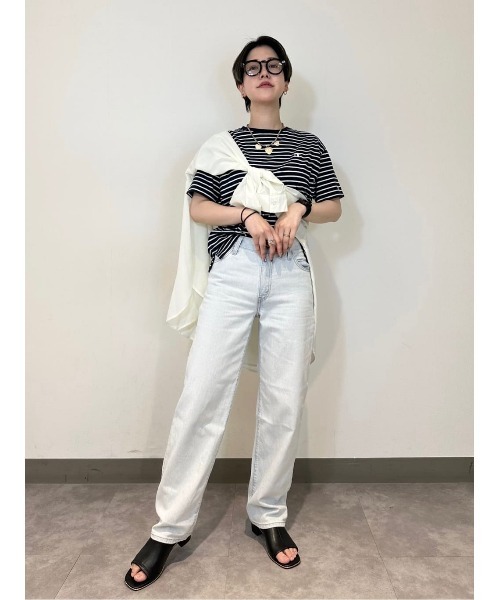 Champion(チャンピオン)の「Champion(チャンピオン)ボーダーワンポイントTシャツ(Tシャツ/カットソー・レディース・グリーン/ホワイト×ネイビー/ネイビー×ホワイト・M/L)」の22枚目の写真