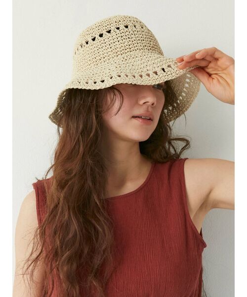 Ungrid（アングリッド）の「透かし編みHAT（ハット・レディース・ブラック/ベージュ/ブラウン・FREE）」の10枚目の写真
