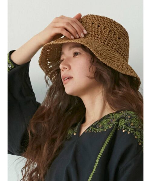 Ungrid（アングリッド）の「透かし編みHAT（ハット・レディース・ブラック/ベージュ/ブラウン・FREE）」の8枚目の写真