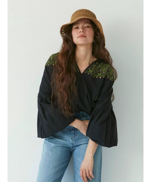 Ungrid（アングリッド）の「透かし編みHAT（ハット・レディース・ブラック/ベージュ/ブラウン・FREE）」の4枚目の写真