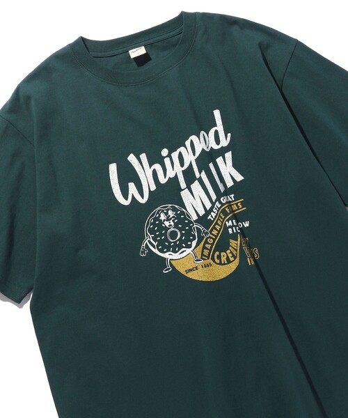 FREAK'S STORE（フリークスストア）の「WEB限定 ビッグシルエット DONUTS SIGN プリントTシャツ/リンガーTシャツ（Tシャツ/カットソー・メンズ・グリーン/ホワイト/ブラック/ホワイト×レッド・MEDIUM/LARGE/X-LARGE）」の4枚目の写真