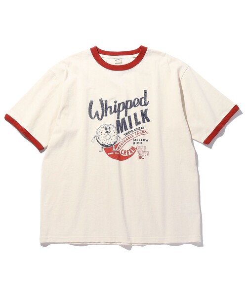 FREAK'S STORE（フリークスストア）の「WEB限定 ビッグシルエット DONUTS SIGN プリントTシャツ/リンガーTシャツ（Tシャツ/カットソー・メンズ・グリーン/ホワイト/ブラック/ホワイト×レッド・MEDIUM/LARGE/X-LARGE）」の9枚目の写真