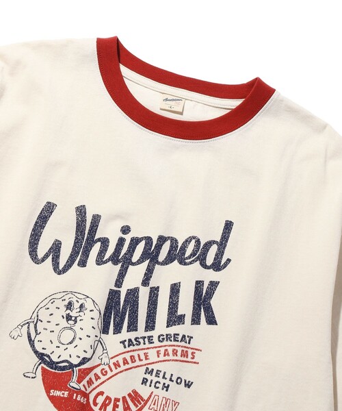 FREAK'S STORE（フリークスストア）の「WEB限定 ビッグシルエット DONUTS SIGN プリントTシャツ/リンガーTシャツ（Tシャツ/カットソー・メンズ・グリーン/ホワイト/ブラック/ホワイト×レッド・MEDIUM/LARGE/X-LARGE）」の10枚目の写真