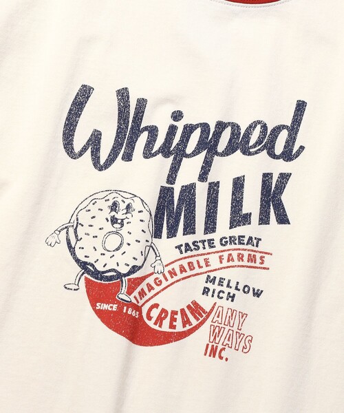 FREAK'S STORE（フリークスストア）の「WEB限定 ビッグシルエット DONUTS SIGN プリントTシャツ/リンガーTシャツ（Tシャツ/カットソー・メンズ・グリーン/ホワイト/ブラック/ホワイト×レッド・MEDIUM/LARGE/X-LARGE）」の12枚目の写真