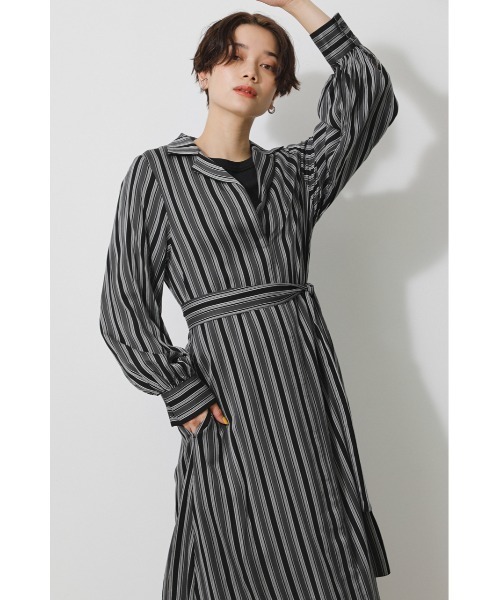 WAIST TUCK STRIPE ONEPIECE/ウエストタックストライプ