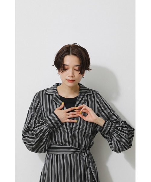 WAIST TUCK STRIPE ONEPIECE/ウエストタックストライプ