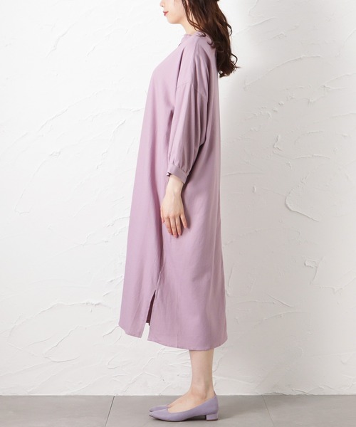 NAVY(ネイビー)の「ミントリネン シャツワンピース(ワンピース・レディース・ベージュ/パープル/ミント/チャコール・フリー)」の7枚目の写真