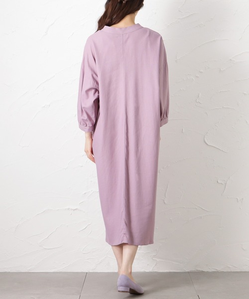 NAVY(ネイビー)の「ミントリネン シャツワンピース(ワンピース・レディース・ベージュ/パープル/ミント/チャコール・フリー)」の9枚目の写真