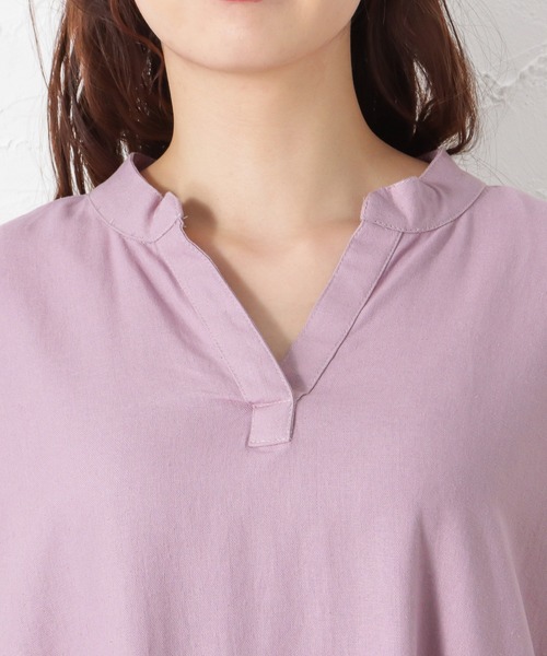 NAVY(ネイビー)の「ミントリネン シャツワンピース(ワンピース・レディース・ベージュ/パープル/ミント/チャコール・フリー)」の10枚目の写真