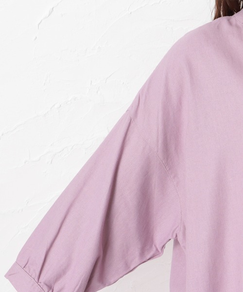 NAVY(ネイビー)の「ミントリネン シャツワンピース(ワンピース・レディース・ベージュ/パープル/ミント/チャコール・フリー)」の11枚目の写真