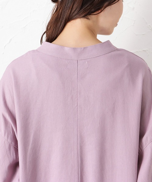 NAVY(ネイビー)の「ミントリネン シャツワンピース(ワンピース・レディース・ベージュ/パープル/ミント/チャコール・フリー)」の15枚目の写真