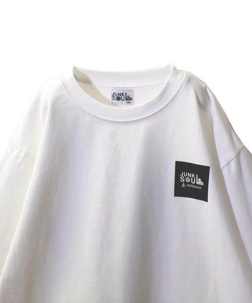 JUNKSOUL（ジャンクソウル）の「国内プリントJUNKSOUL OUTDOORボックスロゴロンＴ(M4)（Tシャツ/カットソー・キッズ・ホワイト/オレンジ/ベージュ/カーキ/ブラック/ライトブルー/杢グレー/ライトイエロー・120cm/130cm/140cm/150cm/160cm/110cm/100cm）」の11枚目の写真