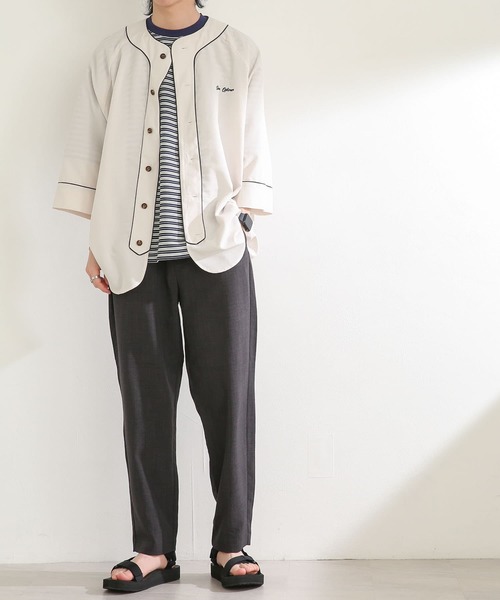 SENSE OF PLACE by URBAN RESEARCH(センスオブプレイスバイアーバンリサーチ)の「『セットアップ対応』リネンライクテーパードパンツ(スラックス・メンズ・チャコールグレー/ベージュ/グリーン/アイボリー・SMALL/MEDIUM/LARGE)」の9枚目の写真