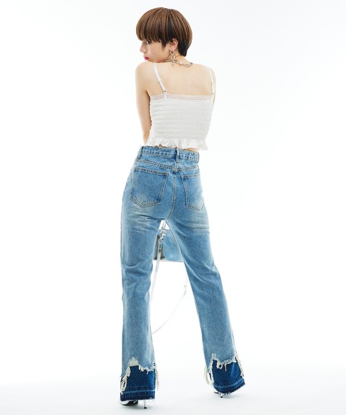 Narcissus（ナルシス）の「【Narcissus】シャーリングキャミソール（キャミソール・レディース・ホワイト/ブラック・FREE）」の4枚目の写真