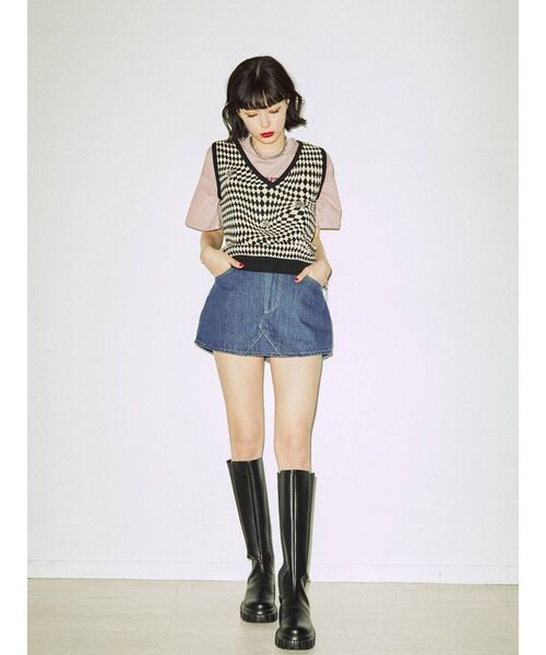 jouetie(ジュエティ)の「マイクロミニスカパン(デニムスカート・レディース・ブラック/ブルー・MEDIUM)」の4枚目の写真