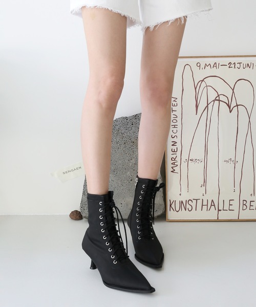 シューズ Minsobi ミンソビ のブーツ レースアップヒールブーツ Se221 La017 を購入できます Minsobi ブーツ レースアップヒールブーツ ブーツ Minsobi ミンソビ のファッション 売り限定
