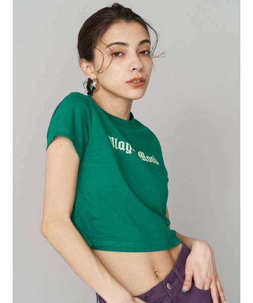 EVRIS(エヴリス)の「PLAYFUL MOOD クロップドTEE(Tシャツ/カットソー・レディース・ホワイト/ブラック/パープル/グリーン・FREE)」の21枚目の写真