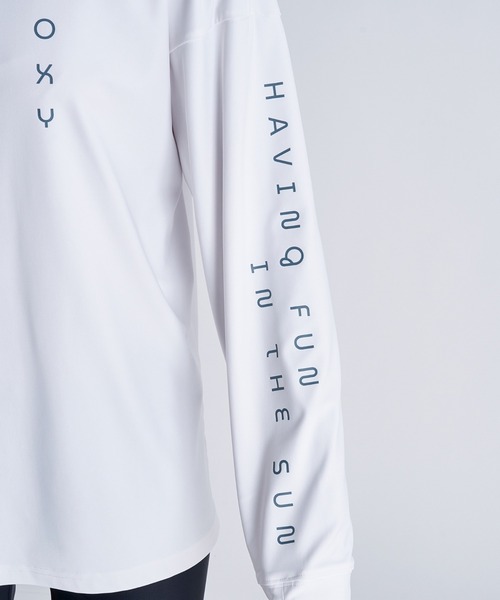 ROXY(ロキシー)の「HAVING FUN/ロキシー長袖ラッシュガード(水着)(ラッシュガード・レディース・ホワイト/ベージュ/パープル・SMALL/MEDIUM/LARGE)」の6枚目の写真