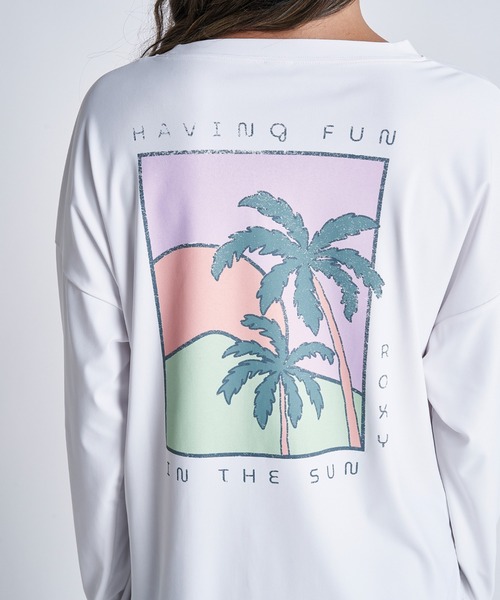 ROXY(ロキシー)の「HAVING FUN/ロキシー長袖ラッシュガード(水着)(ラッシュガード・レディース・ホワイト/ベージュ/パープル・SMALL/MEDIUM/LARGE)」の10枚目の写真