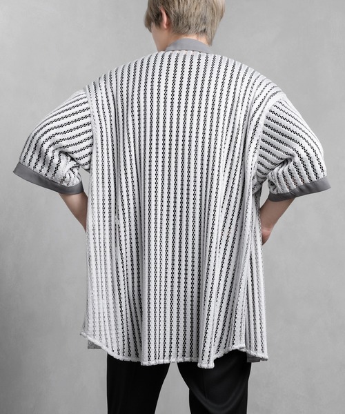 Adoon plain(アドーンプレーン)の「【Adoon plain】メッシュシャツ(シャツ/ブラウス・メンズ・ブラック/ライトグレー・MEDIUM/LARGE)」の15枚目の写真