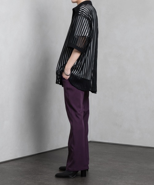 Adoon plain(アドーンプレーン)の「【Adoon plain】メッシュシャツ(シャツ/ブラウス・メンズ・ブラック/ライトグレー・MEDIUM/LARGE)」の5枚目の写真