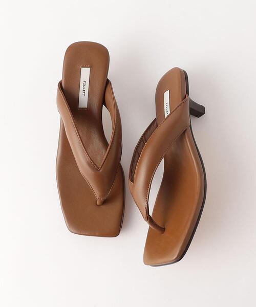TILLETT(ティレット)の「<TILLETT>レザートング ヒールサンダル(サンダル・レディース・ダークブラウン/オフホワイト・6/8/7)」の8枚目の写真